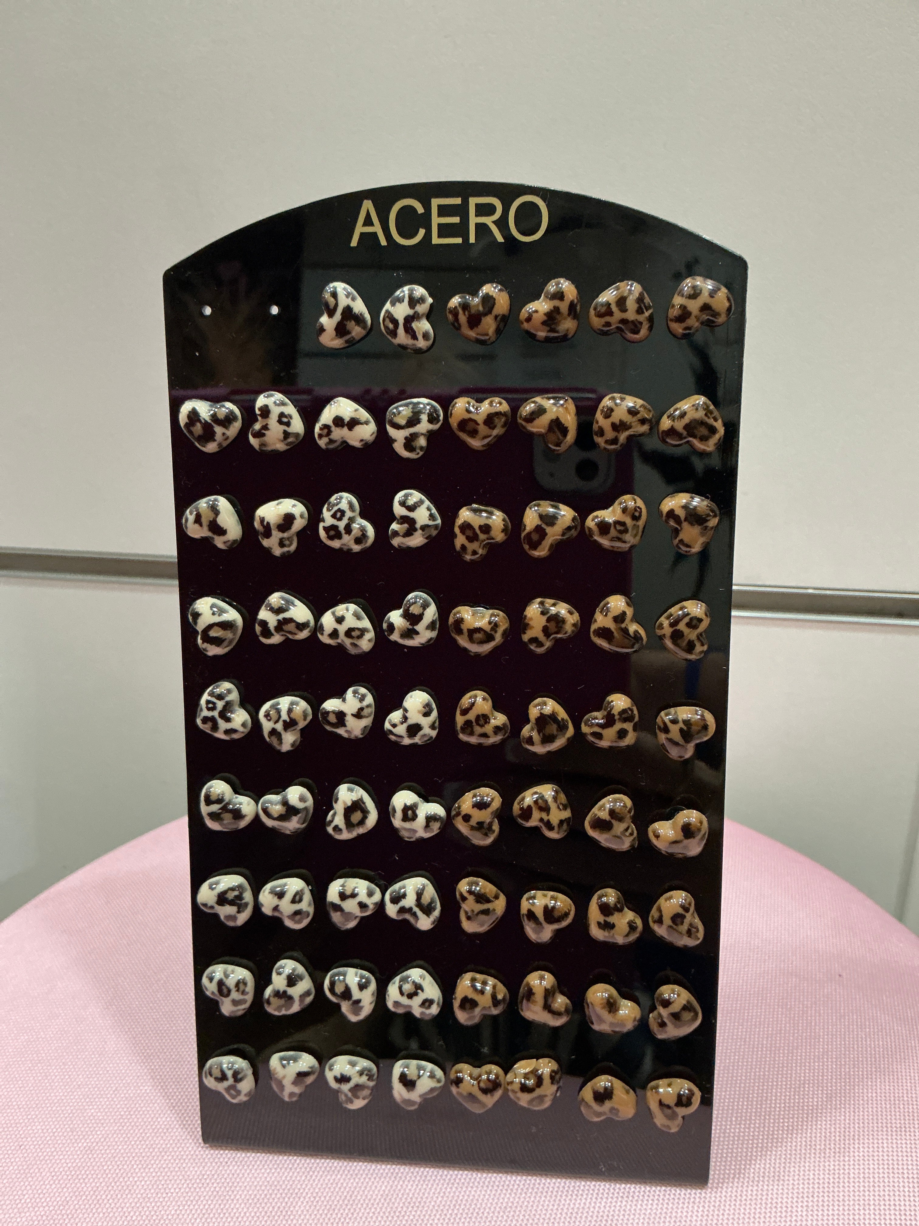 Pendientes corazón leopardo