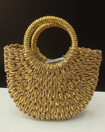 BOLSO RAFIA DORADO