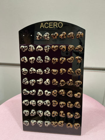 Pendientes corazón leopardo