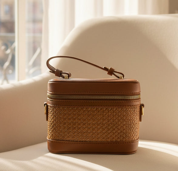 Bolso mini cesta rafia