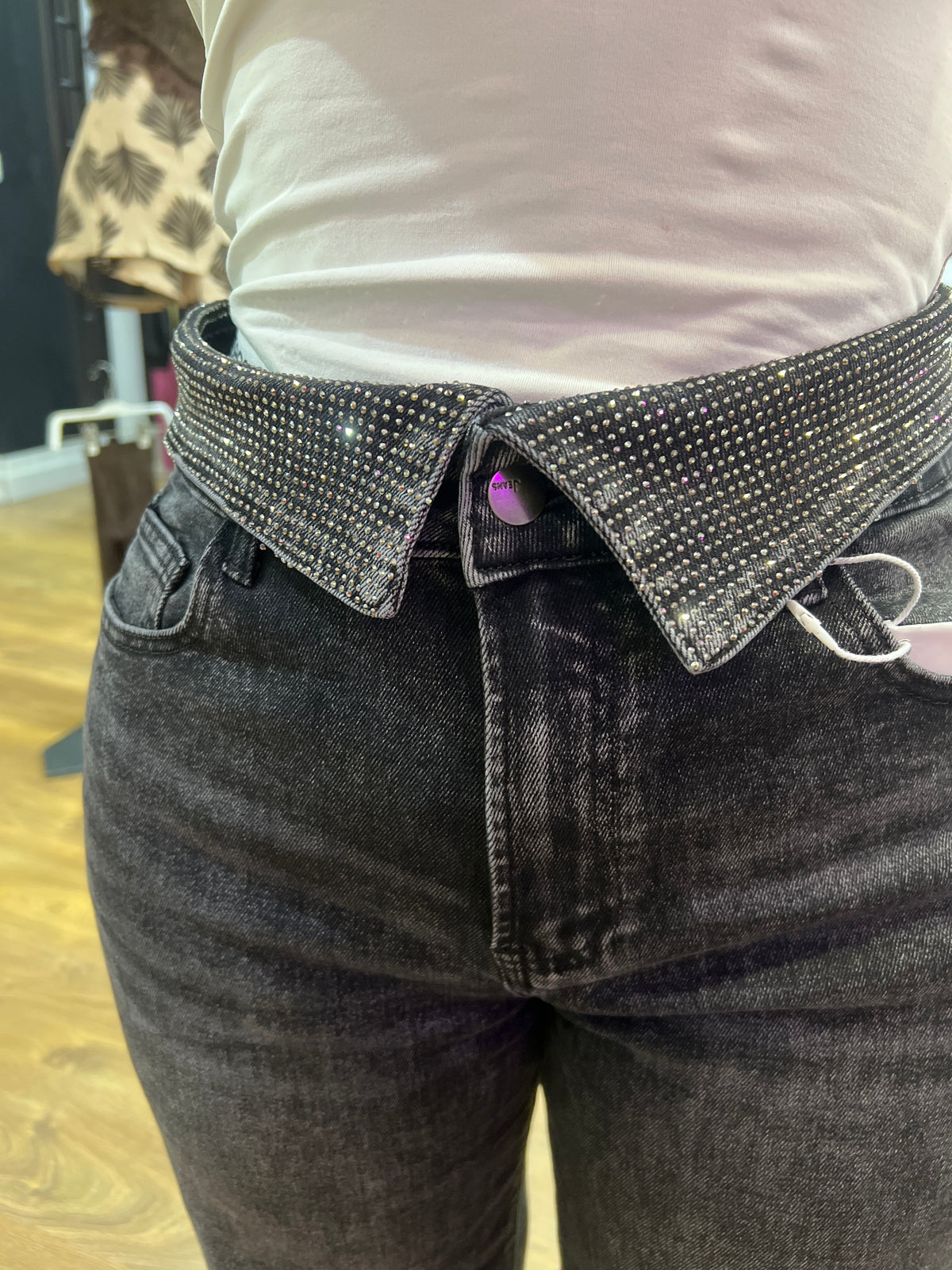 Pantalón filo brillos