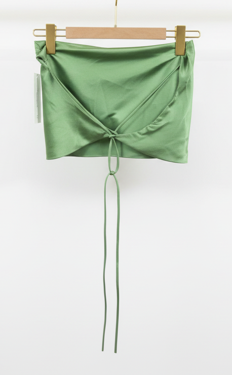 Top Satén verde