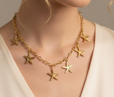 Collar estrellas acero