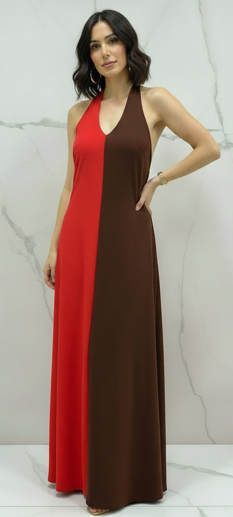 Vestido doble color