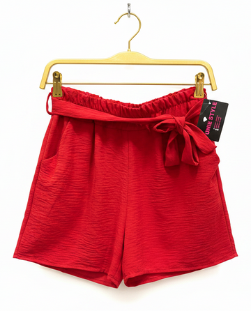 Pantalón corto ancho lazo