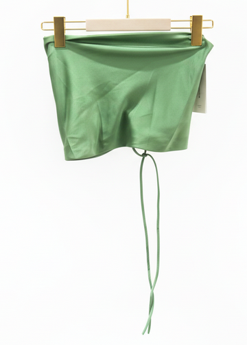 Top Satén verde