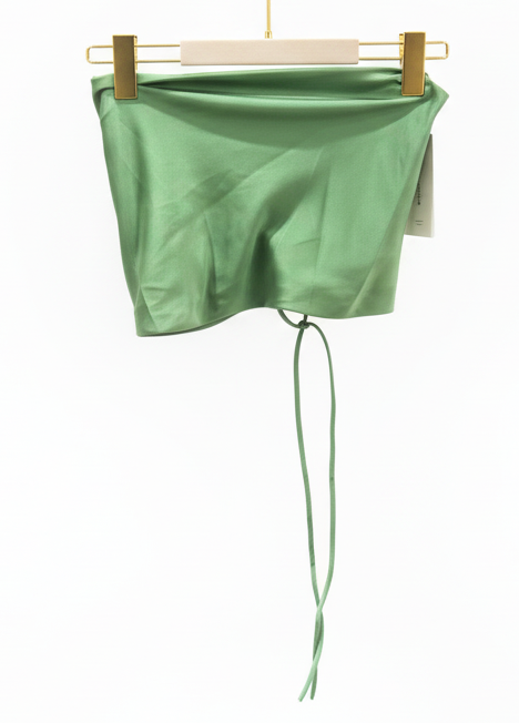 Top Satén verde