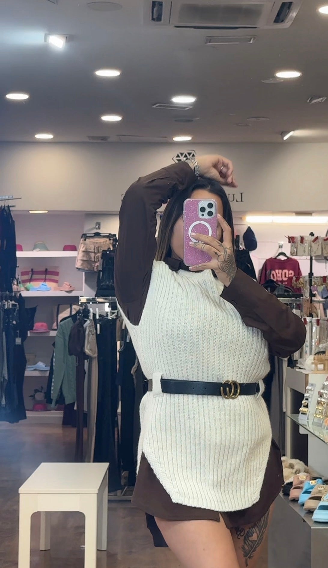 Chaleco lana cinturon