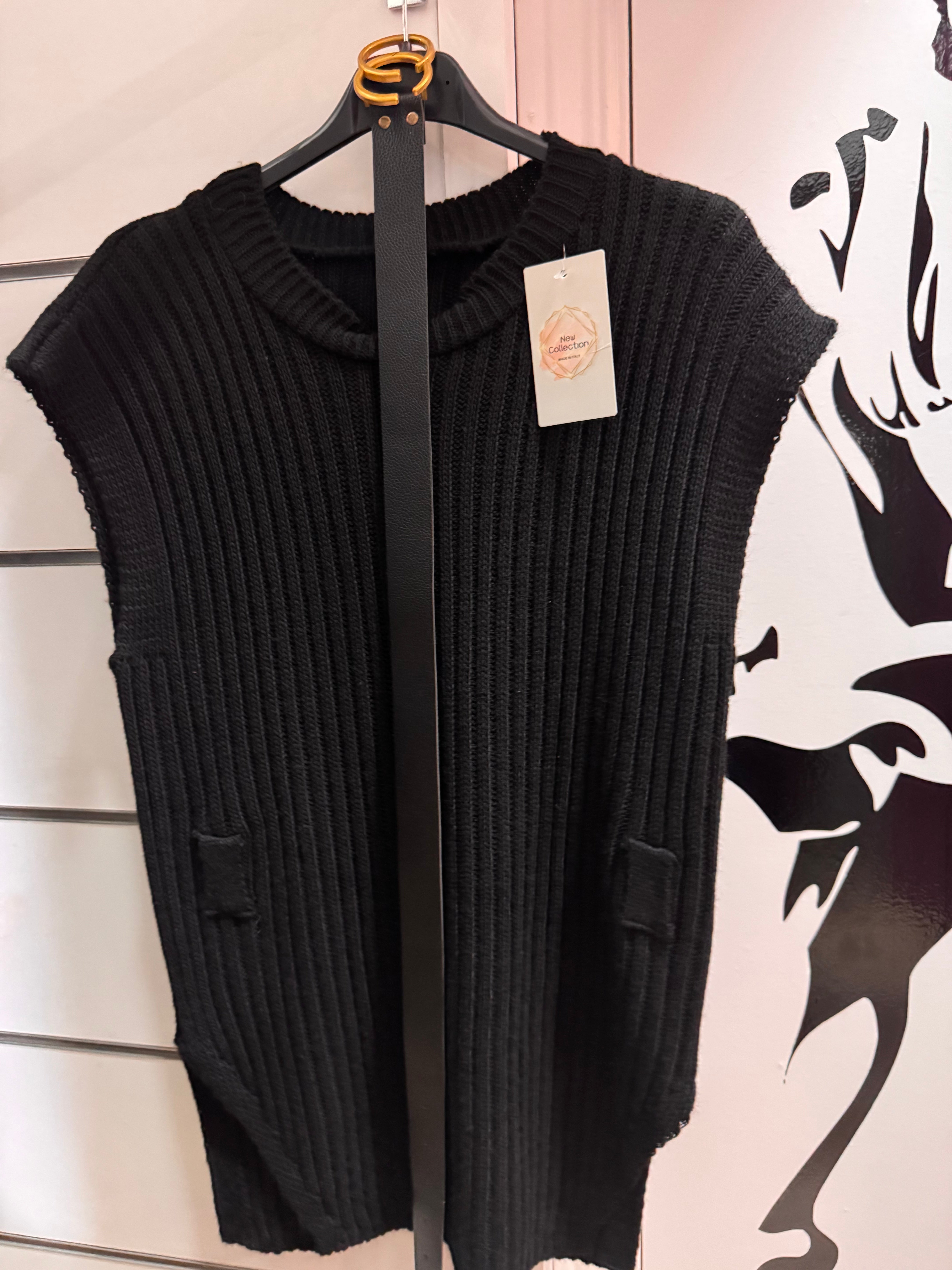 Chaleco lana cinturon