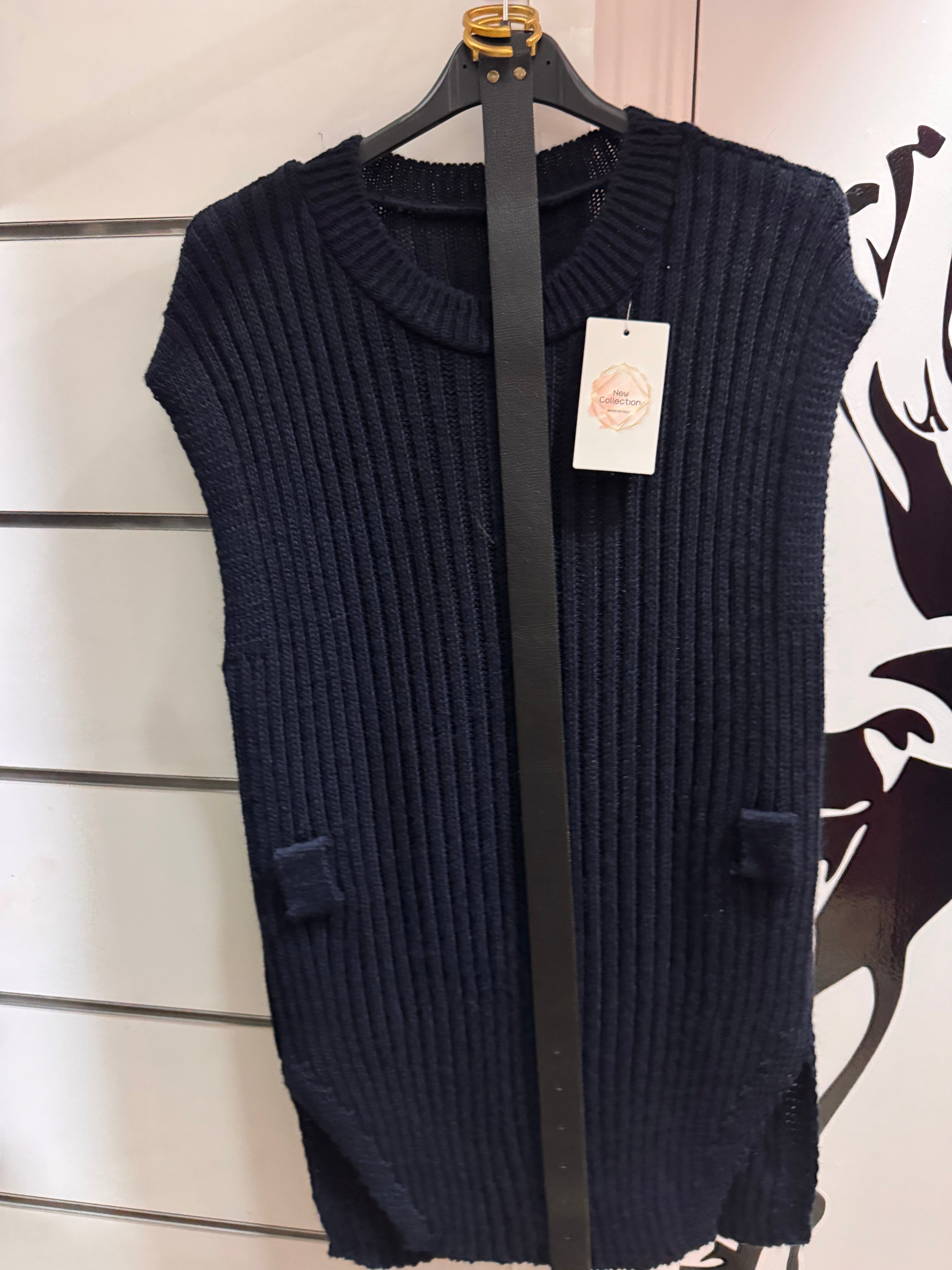 Chaleco lana cinturon