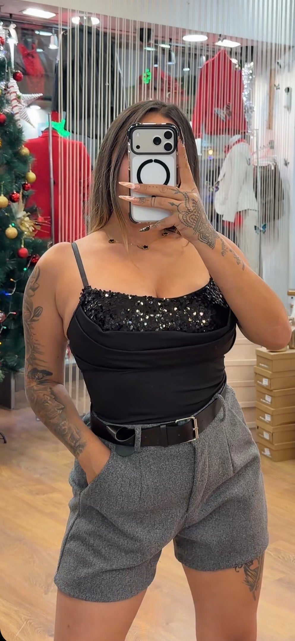 Body Licra fría  lentejuelas