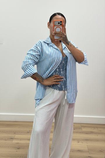 Camisa Rayas Azul