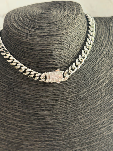 Collar cubana suelto plata