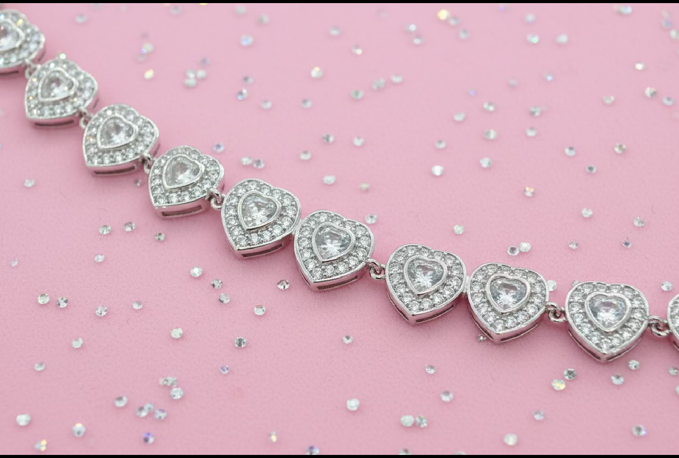 Conjunto Swarovski de corazón