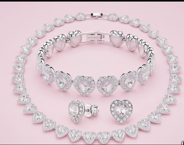 Conjunto Swarovski de corazón